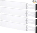Bamboo Drawer Dividers,17-22" Adjustable Kitchen Drawer Organizer for Clothes,4 Pack Expandable Drawer Organization Separators for Bedroom,Bathroom,Dresser and Office,White
