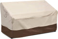 VAILGE 2-Seater Heavy Duty Patio Deep Bench Loveseat Cover,100% Waterproof Outdoor Deep Sofa Cover, Lawn Patio Furniture Covers with Air Vent, Medium (Deep), Beige & Brown