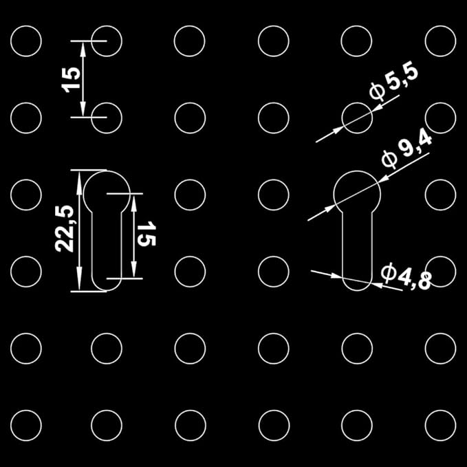 Wall-Mounted Peg Boards 3 pcs 15.7"x22.8" Steel 145349