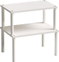 Cabinet Organizer Shelf(Set of 2),Kitchen Counter Shelves,Bamboo Spice Rack Countertop and Cabinet,Stackable Expandable,Medium,(White)