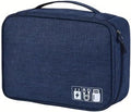 Travel Cable Organizer Bag for Electronics Accessories Portable Tech Carrying Large Storage Case for Charger, Cord, Power Bank, Hardware Waterproof (1PCS) (Blue)