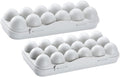 Angoily 2pcs Egg Organizer Container for Refrigerator with Lid Stackable Plastic Egg Holder Tray Large Capacity Slots Storage Box for Kitchen Fridge Space Saving