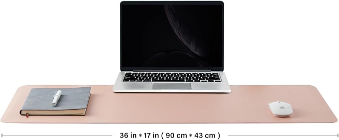 Cork Desk Mat - Dual-Sided Desk Pad for Office and Home - Desk Organization and Accessories - Ideal for Large Mouse Pad and Desk Mats on Top of Desks(Pink,36"x 17")