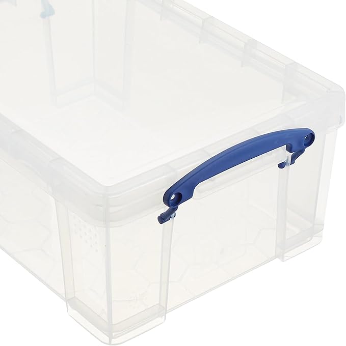 Really Useful Box 9 Liter Plastic Storage Bins with Lids and Clip Lock Handles for Home or Office Organization and Storage (2 Pack)