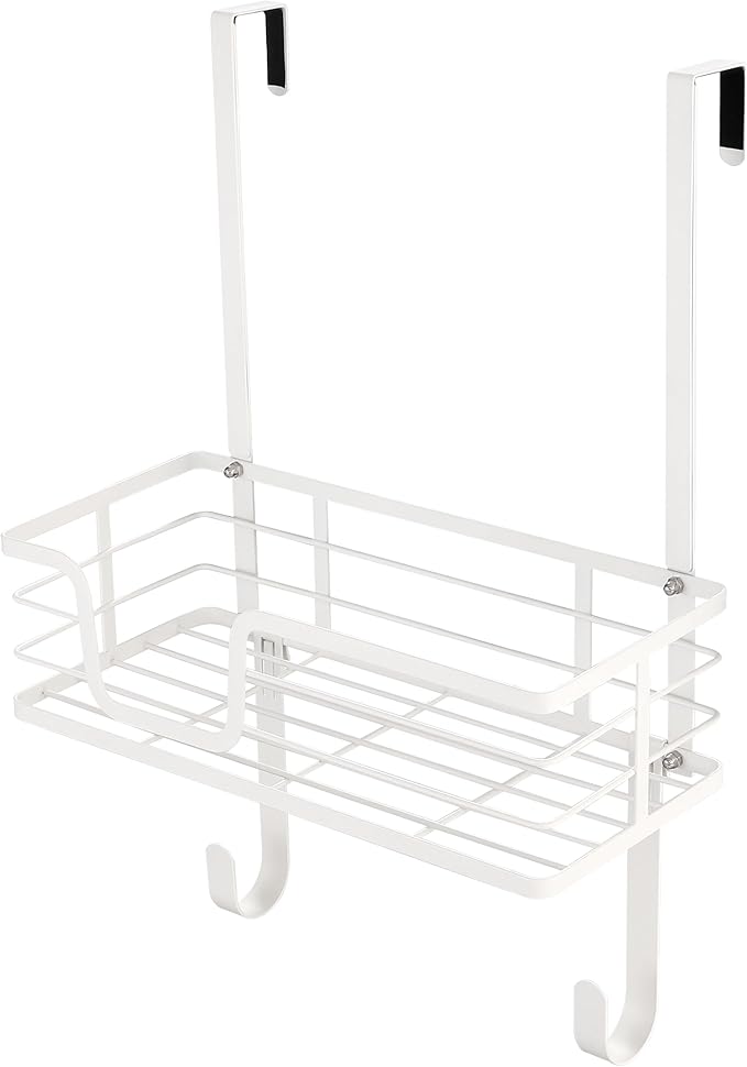 KES Ironing Board Hanger, Over The Door Ironing Board Holder, T-Leg Ironing Board Door Hanger for 1 3/4" Door, Metal Iron Holder White, HIR500B-WH