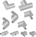 D-Line Medium Cable Raceway Accessory Pack, Join 1.18in x 0.59in Cord Cover Lengths, 10 Accessories Included, Hide Cords Around a Variety of Angles - Gray