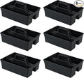 Readsky 6 Packs Plastic Cleaning Storage Caddy with Handle, 3-Compartment Cleaning Caddy, Nestable