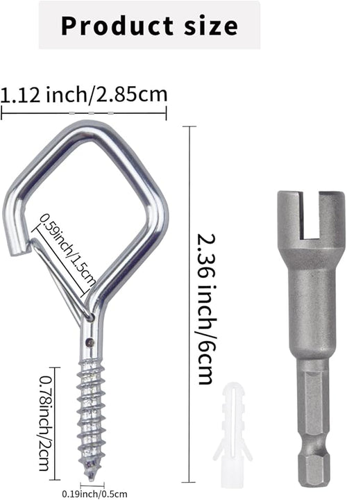 100 PCS Silver Eye Screw Hooks for Hanging Heavy Duty with Safety Buckle.Metal Ceiling Hooks for Hanging Plants Cup Wind Chime Bird Feeders Patio Lights at Indoor&Outdoor