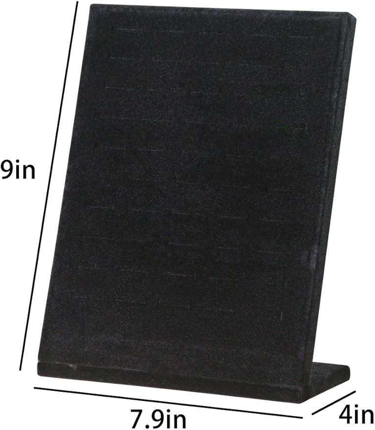 Ring Board Display Stand,Velvet Jewelry Earring Organizer Holder for Selling,Vendors Storage Tray for Multiple Rings (Black)