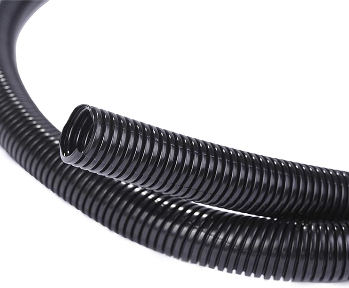 Alex Tech 25ft - 3/8 inch Split Wire Loom Tubing - Black