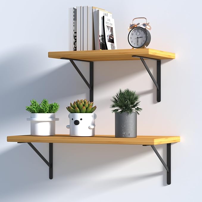 32 Pack L11 x H 8" Black Heavy Duty Shelf Brackets with Screws Metal Shelf Brackets Shelf Support Angle Brackets for Shelves L Brackets Heavy Duty Floating Shelf