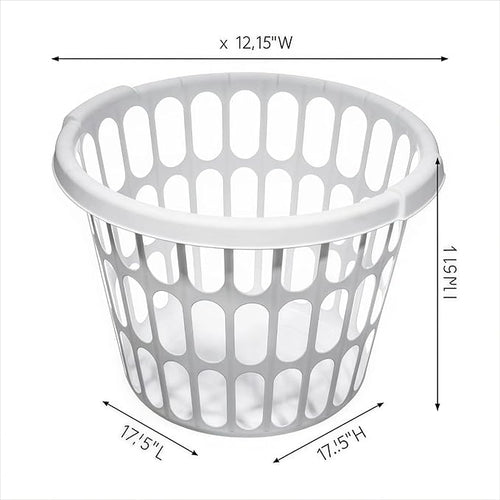 10-Pack Round White Plastic Laundry Basket, Suitable for Use in Bathrooms, Laundry Rooms, Bedrooms and Dormitories, Lightweight and Durable.