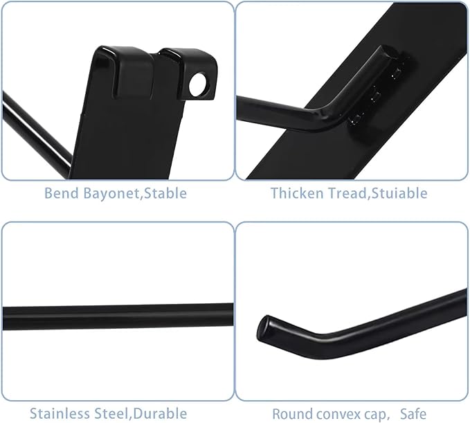 Gridwall Hooks 6 Inch,50PC Display Hooks for Grid Wall Heavy Duty Gridwall Hook for Grid Wall Panel Gridwall Peg Hook Black