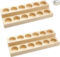 2 Pcs Wooden Essential Oil Display Stand 2 layer Tabletop Essential Oils Perfume Storage Racks Oil Bottles Holder Essential Oil Organizer Nail Polish Shelf for Organizing Displaying