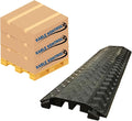 Kable Kontrol Drop Over Floor Cord Cover – 40” Inch Long 2 Channel Cable or Wire Protector – 5 Pcs Bulk Pack - Rubber Ramp for Indoor and Outdoor Use – Black