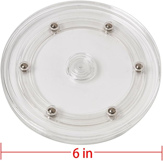 4 inch Small Lazy Susan Turntable Acrylic Ball Bearing Rotating Tray for Spice Rack Table Cake Kitchen Pantry Decorating Bathrooms, 20-lb Load Capacity (360˚ Rotation) – Transparent