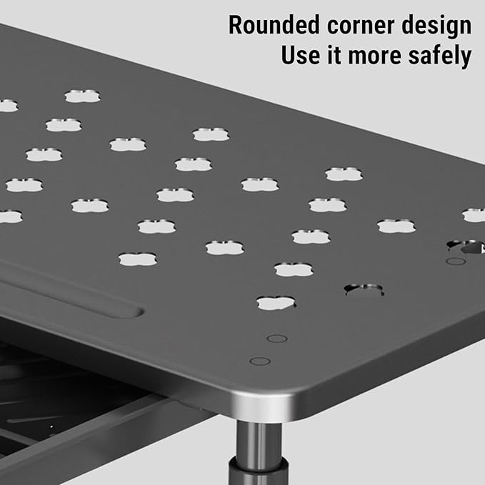 Bewinner Computer Monitor Stand Riser, Desk Organizers and Accessories with Drawer, Office Desk Accessories Metal Printer Laptop Stand20KG Bearing (Black)