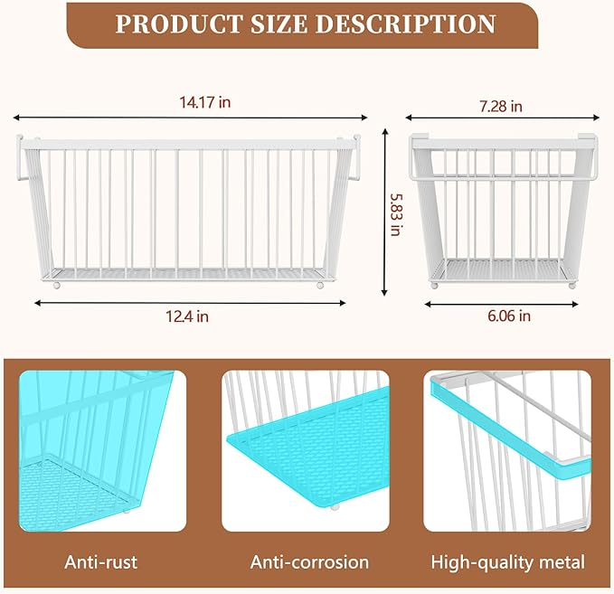 Enhanced Leak-Proof Bottom - Freezer Organizer Bins ，4 Pack Stackable Deep Freezer Organizer Bins for 7 Cu.FT Small Chest Freezer，Easy Get Bottom Foods without Digging（white）