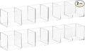 dedoot Clear Drawer Organizer, 6 Compartments Acrylic Organizer Durable Plastic Square Cube Storage Bin for Makeup, Jewelry, Pen, Small Items, 15x2.5x2.6inches,2 Pack