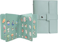 Enamel Pin Display Book - 4 Page Leather Travel Organizer for Collectors, Portable Lapel Pin Holder with Secure Storage, Compact Pin Trading Book (Sage Green)