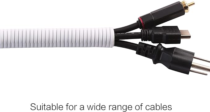 Alex Tech 25ft - 1/2 inch Split Wire Loom Tubing - White