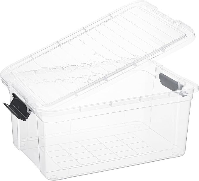Superio Clear Storage Boxes with Lids, 21 Quart Plastic Container Bins for Organizing, Stackable Crates, BPA Free, Non Toxic, Odor Free, Organizers for Home, Office and Dorm, 6 Pack