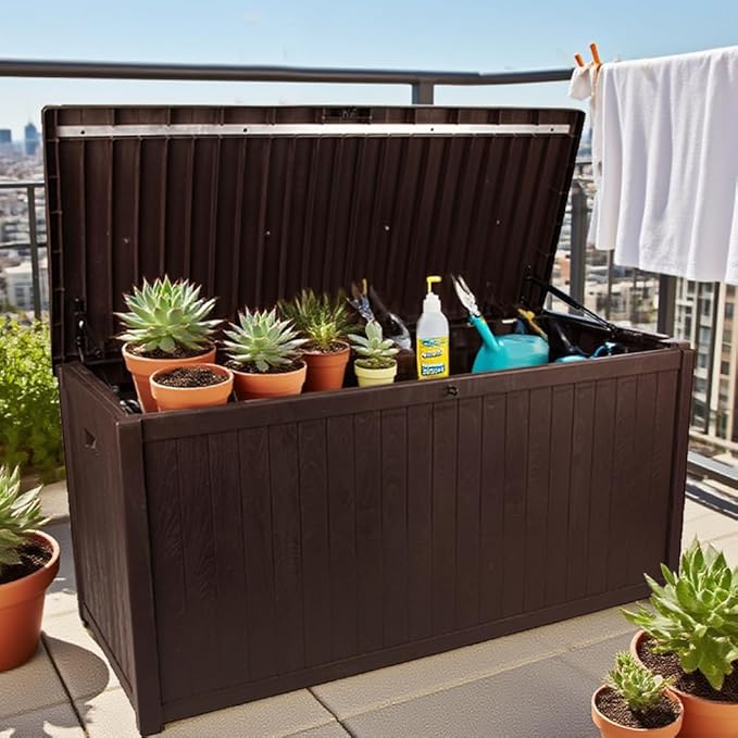 Large Outdoor Storage Box UVs-Resistants Outside Storage Box Container Waterproof for Furniture Outdoor Cushions Garden Tools