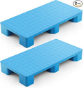2 Pcs Plastic Pallet for Basement Storage Easy Stack Lightweight Floor Pallet Display Flooring Room Supermarket Christmas, Support up to 2000 Lbs (40'' L X 20'' W X 5.5'' H,Blue)