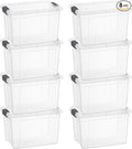 Superio Clear Storage Boxes with Lids, 4.75 Quart Plastic Container Bins for Organizing, Stackable Crates, BPA Free, Non Toxic, Odor Free, Organizers for Home, Office and Dorm, 8 Pack