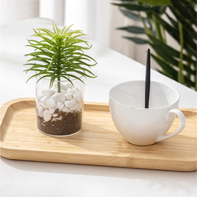 Bamboo Vanity Tray, Bathroom Counter Tray, Toilet Tank Tray, Bathroom Tray for Organizing and Home Decor, 11.8 x 5.1 x 0.8 inch