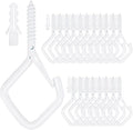 20PCS Eye Screw Hooks for Hanging Heavy Duty with Safety Buckle.Metal Ceiling Hooks for Hanging Plants,Cup,Wind Chime,Bird Feeders,String Lights at Indoor&Outdoor,2.36 Inch（No Drill Bit