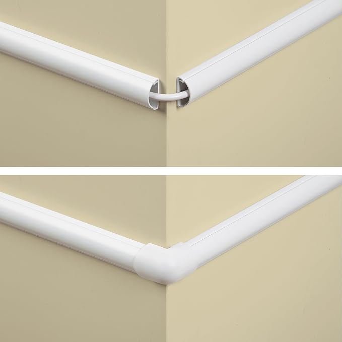 D-Line Medium Cable Raceway Accessory Pack, Join 1.18in x 0.59in Cord Cover Lengths, 10 Accessories Included, Hide Cords Around a Variety of Angles - White