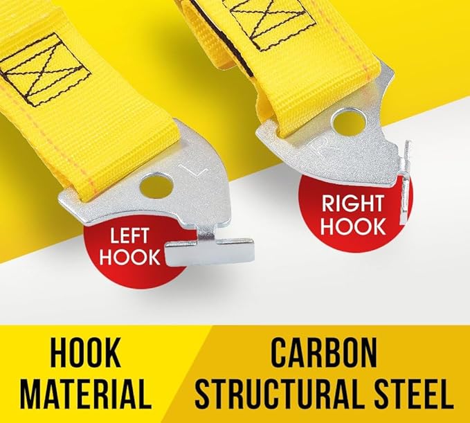 Mytee Products 2"x110.5" Pallet Rack Safety Straps for 9 ft Pallet Bays - 2400 lbs Breaking Strength Rack Safety Straps for Holding Pallets in Place - Warehouse Storage Shelving Accessories