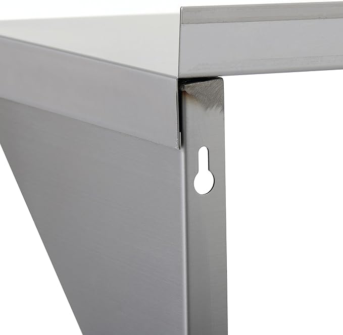 Commercial Wall Shelf - 300 lb. Weight Capacity, 36" W x 15" D, NSF Solid, Stainless Steel (29N-019)