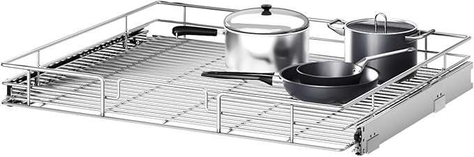 Pull Out Cabinet Organizer 25½" W x 21½" D, Heavy Duty Cabinet Pull Out Shelves, Slide Out Drawers Organization for Kitchen Cabinets Bathroom