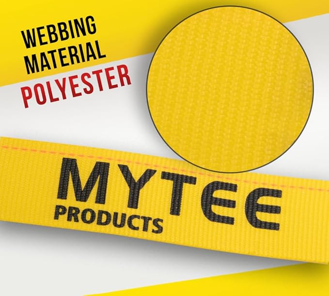 Mytee Products 2" x 98.5" Pallet Rack Safety Straps - 2400 lbs Breaking Strength - Yellow Polyester - Fits 8 ft Pallet Bay