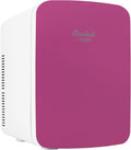 Cooluli 15L Mini Fridge for Bedroom - Car, Office Desk & College Dorm Room - 12v Portable Cooler & Warmer for Food, Drinks, Skincare, Beauty & Makeup - AC/DC Small Refrigerator with Glass Front, Pink