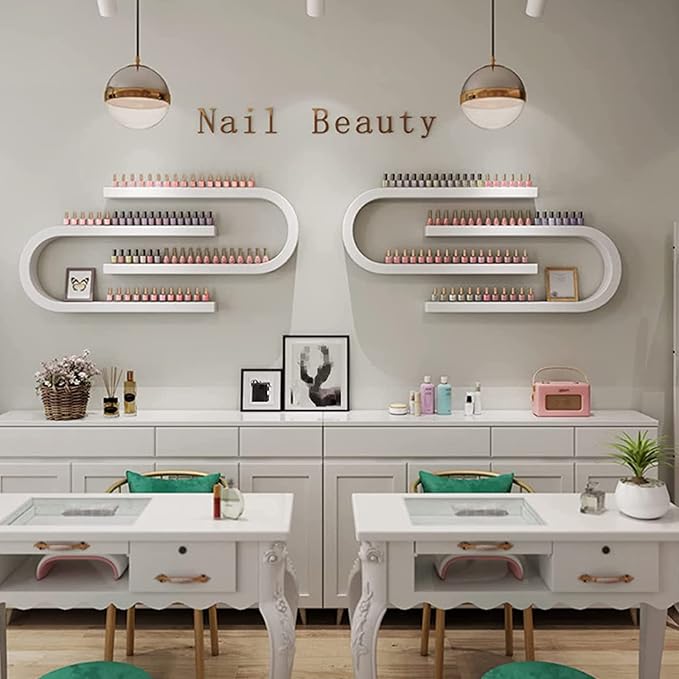 Wall Mounted Shelf Nail Polish Bottle Display Rack, U-Shaped Essential Oil Perfume Storage Rack, Multifunctional Hanging Salon/Beauty/Nail Shop Organizer Perfume Holder