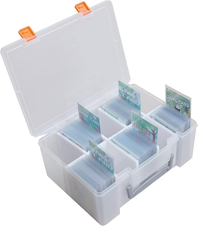 PASOL Clear Card Storage Box - 1000+ Hard Case Card Holder, Portable Card Organizer for Collectible Trading Cards and Sports Cards (Small)