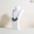 GemeShou White necklace storage organizer for sale, Velvet necklace holder stand, jewelry bust display stands, Jewelry Mannequin for Countertop, Showcase【White-Medium height 10.43 inch】