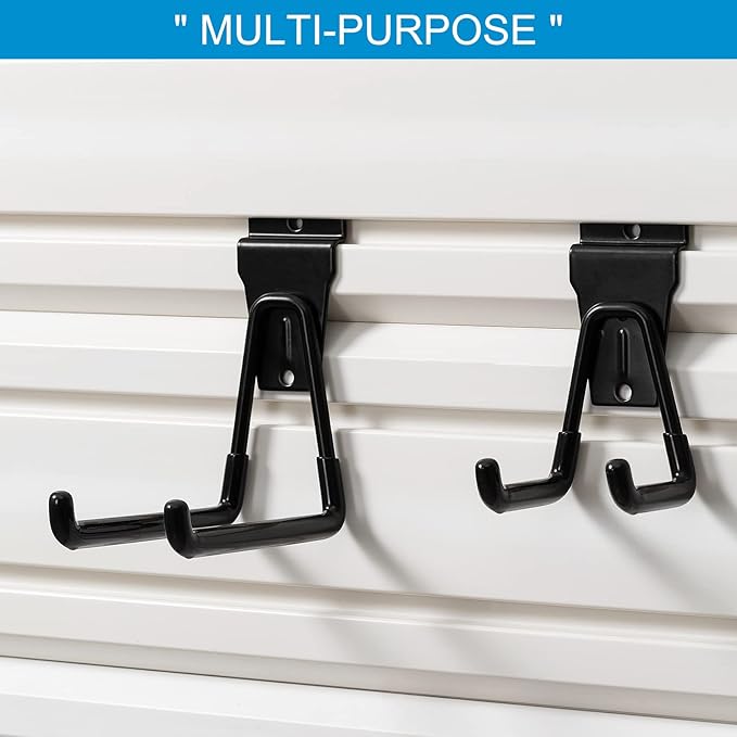 Slat Wall Hanging Hooks, Slatwall Accessories, Slatwall Hooks Assortment, Slat Wall Accessories, Heavy Duty Garage Slatwall Hooks and Hangers,16Pack(Black)