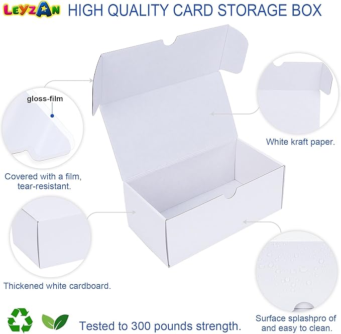 Trading-Card Storage Box, 8-Pack • 400 Count Corrugated Cardboard Storage Box with dividers & labels for TCG/Magic/Mtg storage and Collection, Horizontal