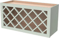 Solid Wood RTA Wine Bottle Rack Wall Cabinet with Lattice Panels - Wine Storage for Bar, Pantry, Cellar - Mocha (Jade Green, 36'W 12'D 18'H)