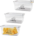 Cheese Holder Food Storage, Airtight Cheese Storage Box with Lid- Non Toxic, Lunch Meat Storage Sandwich Ham Cheeses Salami Sliced Turkey for Refrigerator to Keep Food Fresh,Clear-3Pack
