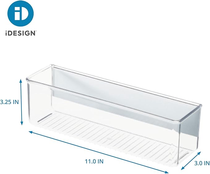 iDesign Magnetic Medium Clear Plastic Organizer Bins for Laundry Room Storage