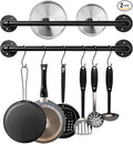 Industrial Pipe Pot Pan Rack 21" (2 Pack), Wall mount Pot hangers Pan Hanging Rail Lid Hanger for kitchen with 10 S Hooks