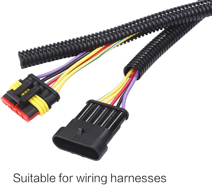 Alex Tech 25ft - 1 inch Split Wire Loom Tubing - Black