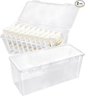 2Pcs Refrigerator Organizers and Storage, Clear Storage Tower for Breastmilk Storage Bags, PP Freezer Organizer Bins with Lid for Bottles Yogurt Storage Bags Pantry Kitchen Storage Container