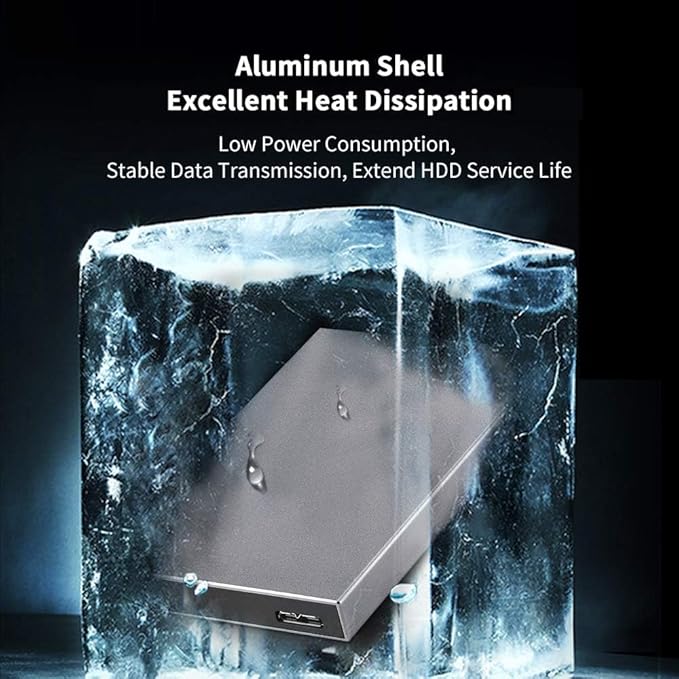 SSK Aluminum USB3.0 to SATA 2.5” External Hard Drive Enclosure Adapter, Ultra Slim Hard Disk Case housing for 2.5 Inch 9.5mm 7mm HDD and SSD, UASP SATA III Supported