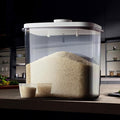 Rice Container - 25 Lbs/12KG/12L Rice Dispenser Storage with Measuring Cup Food Cereal Container Bins Pet Food Container Household for Kitchen Pantry Organization,White